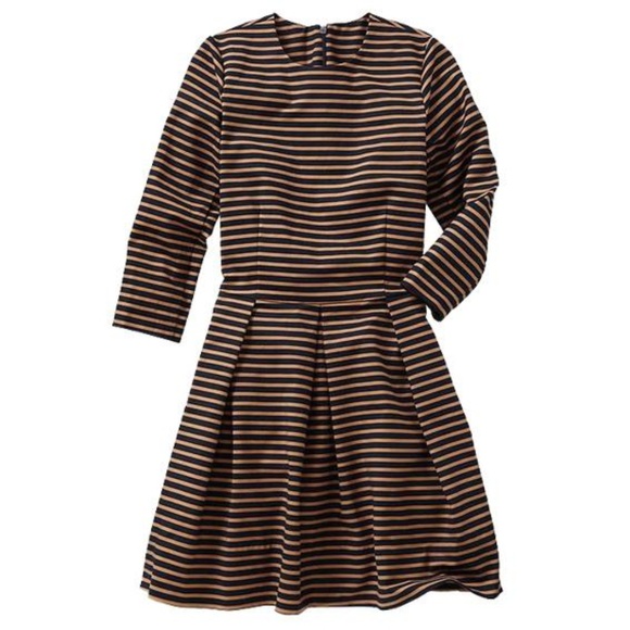 GAP Navy & Tan Stripe A-Line Dress Sz 0 - Picture 1 of 6